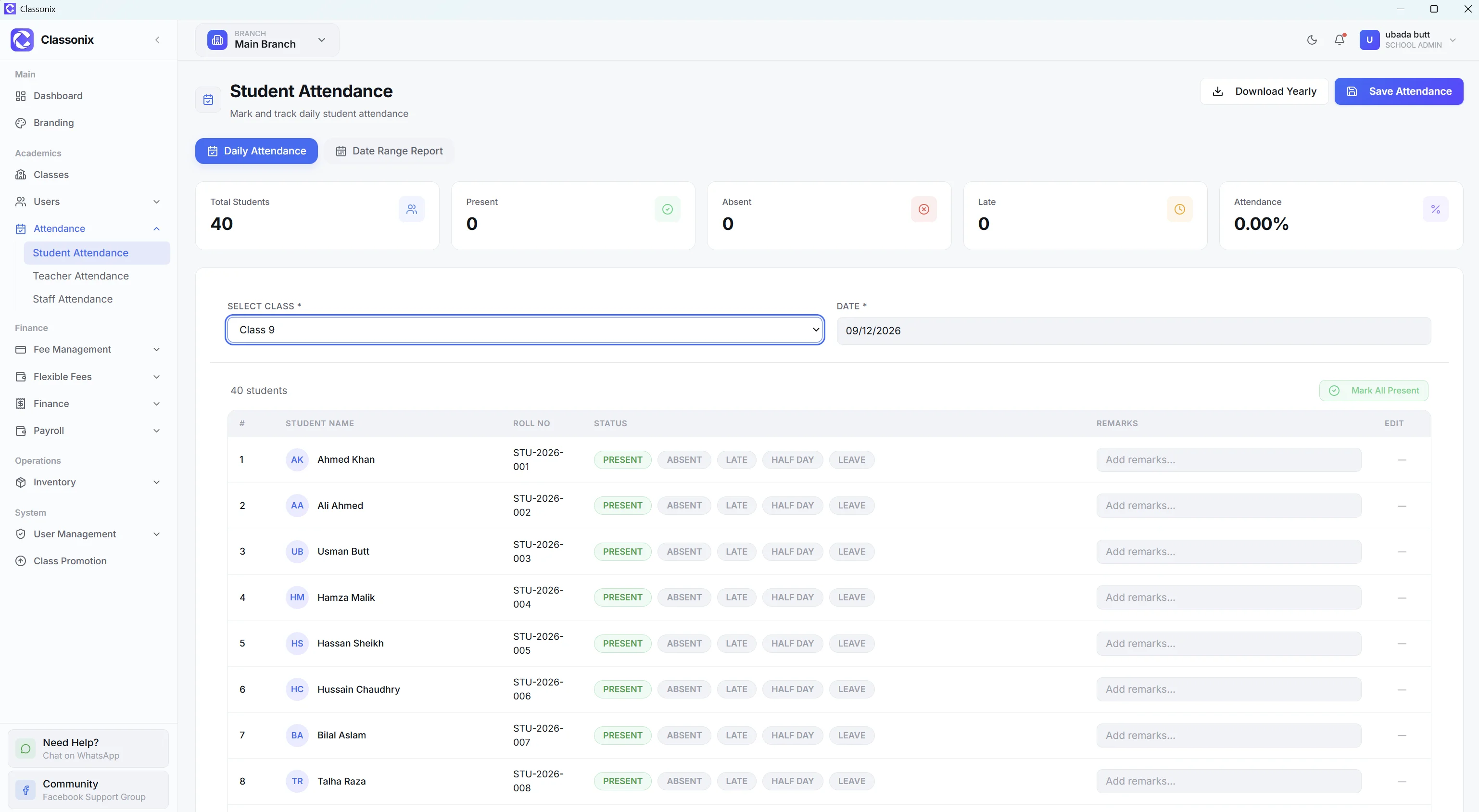 Attendance Tracking