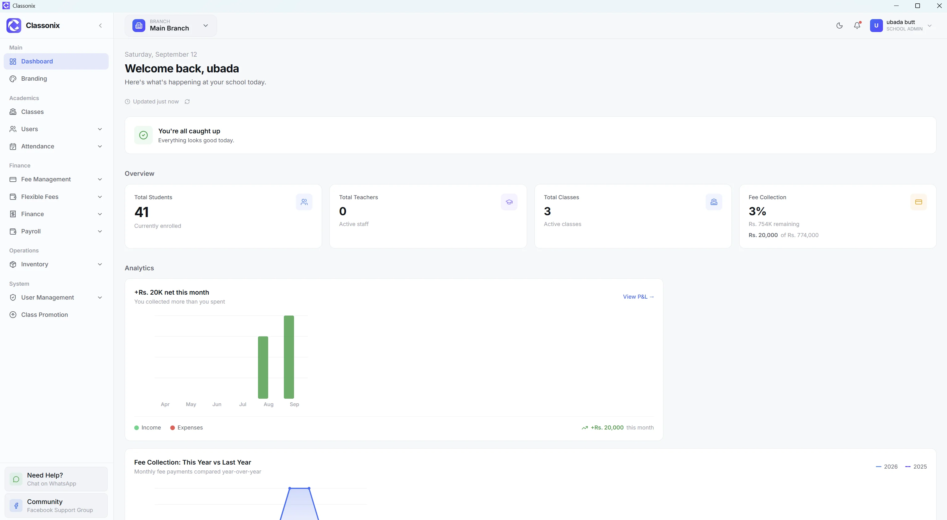 ClassoNix Dashboard