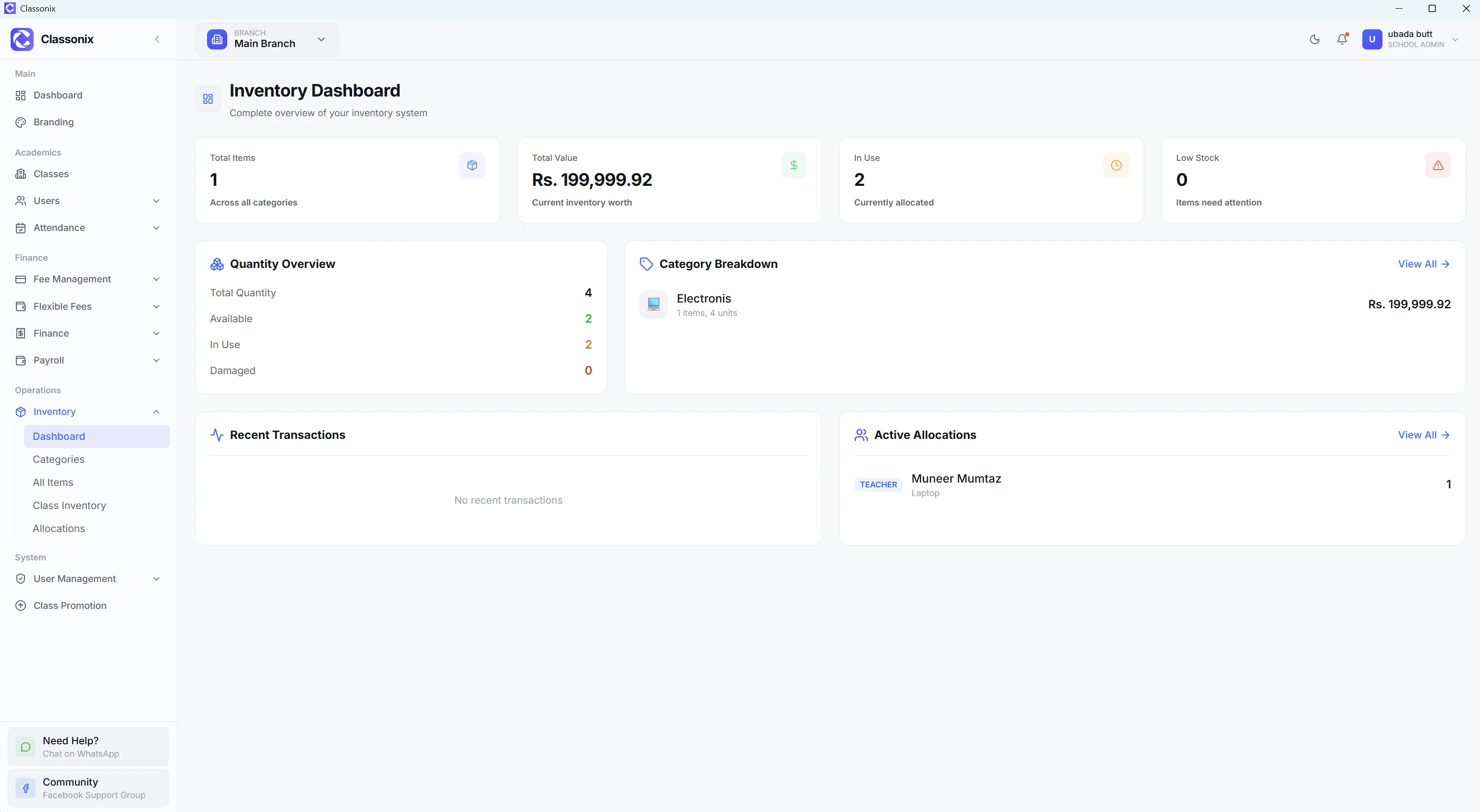 Inventory Tracking